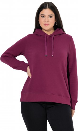 Ulla Popken Relaxed Fit Long Sleeve Hoodie Dark Berry - Sweaters & hoodies - 