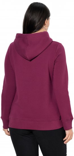 Ulla Popken Relaxed Fit Long Sleeve Hoodie Dark Berry - Sweaters & hoodies - 