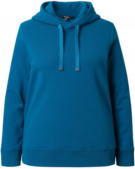 Ulla Popken Relaxed Fit Long Sleeve Hoodie Cerulean - Sweaters & hoodies - 