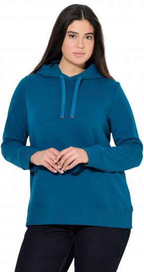 Ulla Popken Relaxed Fit Long Sleeve Hoodie Cerulean - Sweaters & hoodies - 