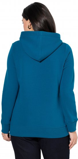 Ulla Popken Relaxed Fit Long Sleeve Hoodie Cerulean - Sweaters & hoodies - 