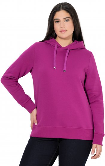 Ulla Popken Relaxed Fit Long Sleeve Hoodie Berry - Sweaters & hoodies - 