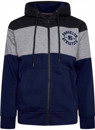 Kam Jeans 7083 Zip Thru Cut & Saw Brooklyn Hoodie Jet Black - Sweaters & hoodies - Sweaters & Hoodies Grote Maten Heren
