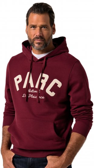 JP1880 Hoodie with Embroidery Aubergine - Sweaters & hoodies - Sweaters & Hoodies Grote Maten Heren