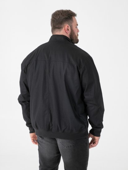 D555 Kent Elastic Rib Hem & Cuffs Harrington Jacket Black - Jassen - Grote Maten Herenjassen