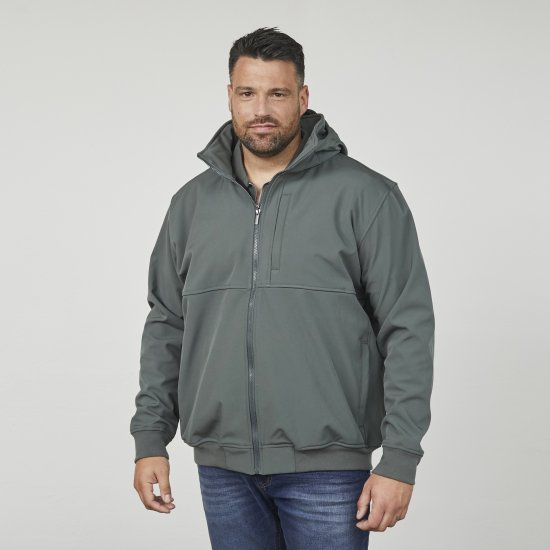 North Latitude 61301 Softshell Jas met Afneembare Capuchon Donkergroen - Jassen - Grote Maten Herenjassen