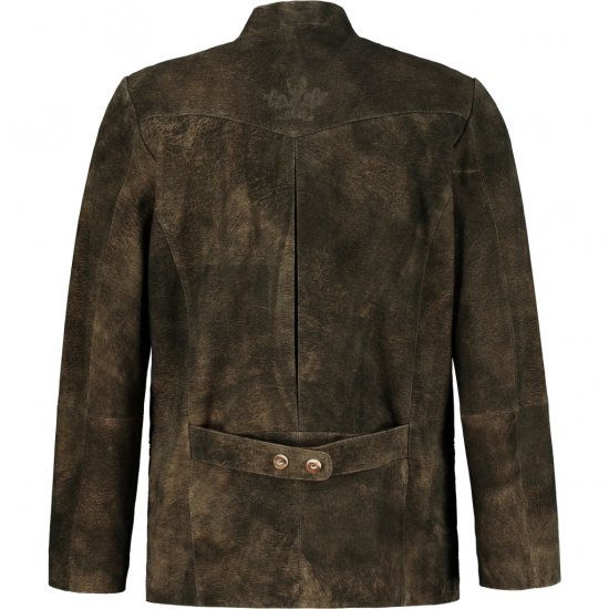 JP1880 Jacket Goat Suede Traditional Mahogany Brown - Trachten & Oktoberfest - Oktoberfest kleding in grote maten (Trachten)