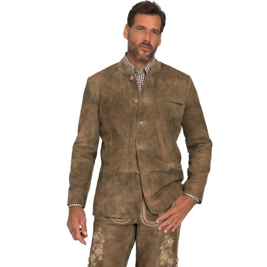 JP1880 Traditional Jacket Janker Goat Suede Brown - Feestkleding - Feestkleding – Vier in stijl en comfort