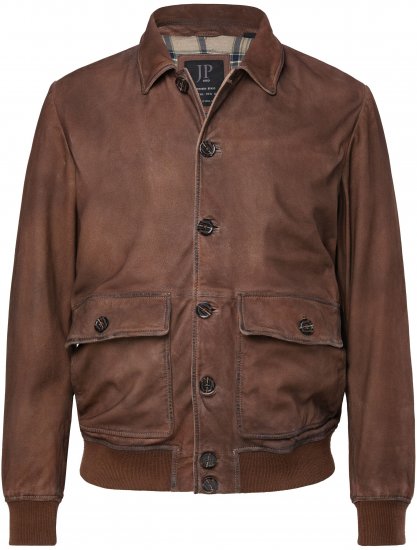 JP1880 Finest Goat Suede Leather Blouson Tobacco Brown - Jassen - Grote Maten Herenjassen