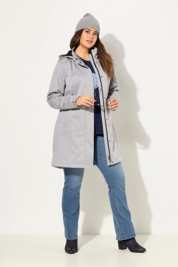 Ulla Popken HYPRAR Melange Softshell Jacket Grey Melange - Jassen - Damesjassen in grote maten