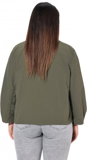 Ulla Popken Cargo Style Elastic Hem Jacket Olive Grey - Jassen - 