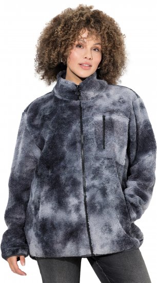 Ulla Popken Teddy Fleece Jacket Graphite Grey - Jassen - 