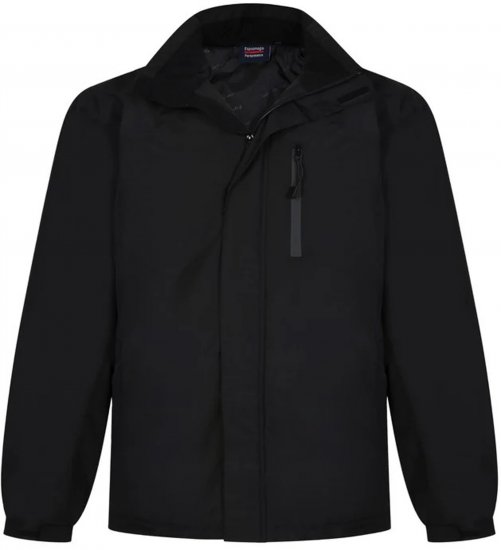 Espionage JT121 Padded Waterproof Coat Black - Jassen - Grote Maten Herenjassen
