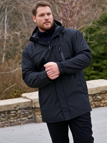 Espionage JT121 Padded Waterproof Coat Black - Jassen - Grote Maten Herenjassen
