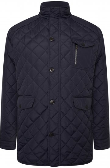 Kam Jeans KV139 Heritage Quilted Parka Jacket Navy - Jassen - Grote Maten Herenjassen
