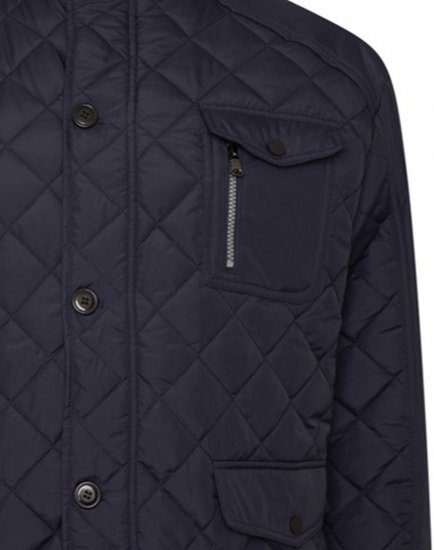 Kam Jeans KV139 Heritage Quilted Parka Jacket Navy - Jassen - Grote Maten Herenjassen