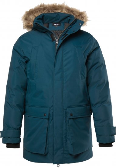 Men Plus Parka With Fur Hood Dark Green - Jassen - Grote Maten Herenjassen