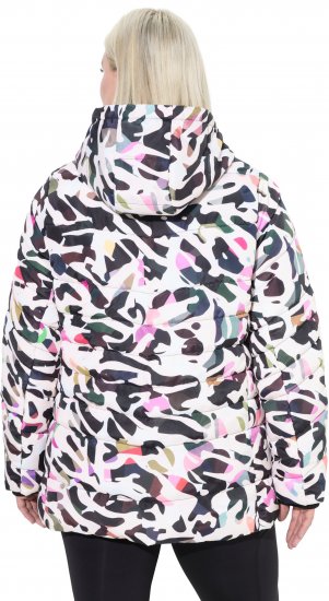 Ulla Popken HYPRAR Water-Repellent Allover Print Jacket Pale Beige - Jassen - 