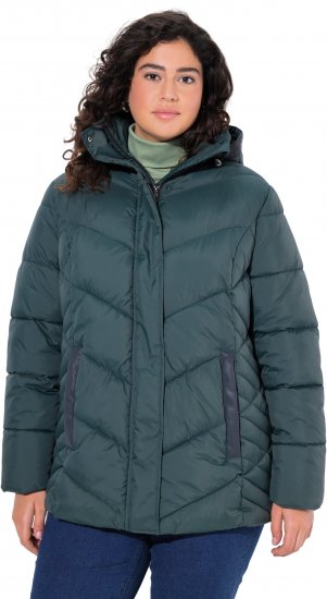 Ulla Popken HYPRAR Reflective Detail Quilted Jacket Dark Green - Jassen - 