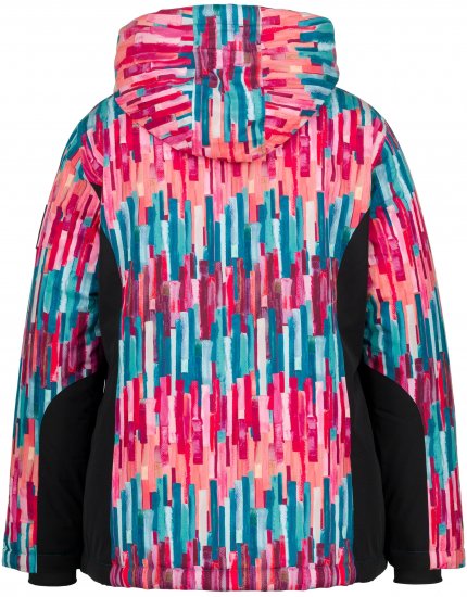Ulla Popken HYPRAR Graphic Stripe Fully Lined Ski Jacket Teal - Jassen - 