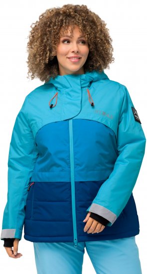Ulla Popken HYPRAR Colorblock Fully Lined Ski Jacket Bright Turquoise - Jassen - 