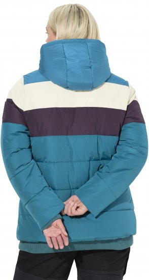 Ulla Popken HYPRAR Striped Triple Function Fully Lined Quilted Jacket Dark Petrol - Jassen - 