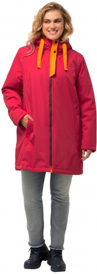 Ulla Popken HYPRAR Triple Function Contrast Trim Quilted Lining Jacket Salsa Red - Jassen - 