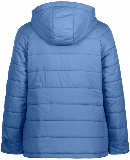 Ulla Popken Reversible Butterfly Print Fully Lined Quilted Jacket Blue Denim - Jassen - 