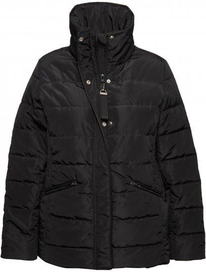 Ulla Popken Quilted Puffer Coat Black - Jassen - 