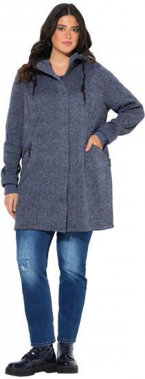 Ulla Popken Knit Fleece-Lined Jacket Navy - Jassen - 