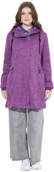 Ulla Popken Knit Fleece-Lined Jacket Purple - Jassen - 