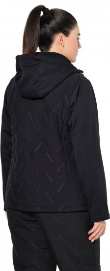 Ulla Popken Triple Function Laser Quilted Softshell Jacket Black - Jassen - 