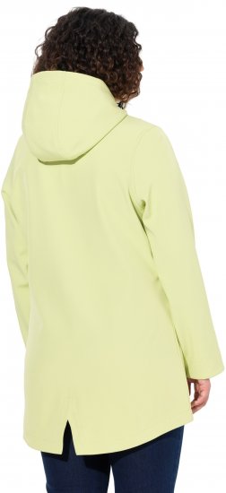 Ulla Popken Hyprar Soft Shell Water Repellent Hooded Jacket Lime Green - Jassen - 