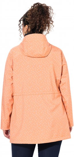 Ulla Popken Raindrop Print Longline Waterproof Jacket Mandarin - Jassen - 