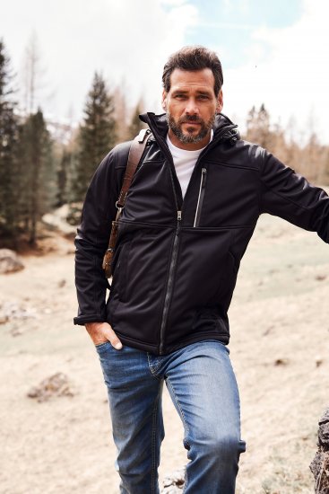 JP1880 Jacket Fleece Lined Softshell Black - Jassen - Grote Maten Herenjassen