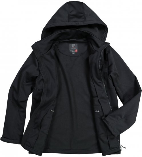 JP1880 Jacket Fleece Lined Softshell Black - Jassen - Grote Maten Herenjassen