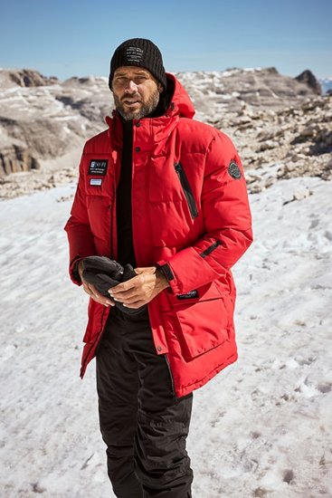 JAY-PI Warm Quilted Parka Dual Function Windproof and Water Repellent Red - Jassen - Grote Maten Herenjassen