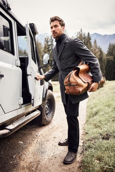 JP1880 Coat Wool Blend Quilted Insert Black - Jassen - Grote Maten Herenjassen