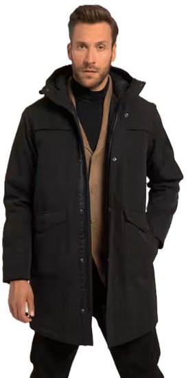 JP1880 Parka Warm Sleeves with Windcuffs Black - Jassen - Grote Maten Herenjassen