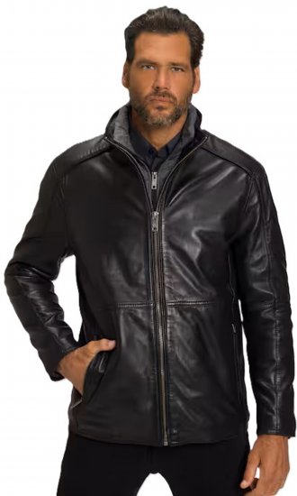 JP1880 Jacket Nappa Lamb Leather Black - Jassen - Grote Maten Herenjassen