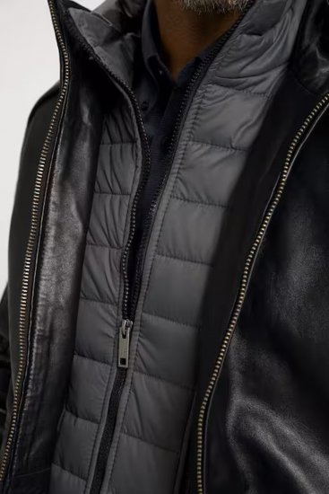 JP1880 Jacket Nappa Lamb Leather Black - Jassen - Grote Maten Herenjassen