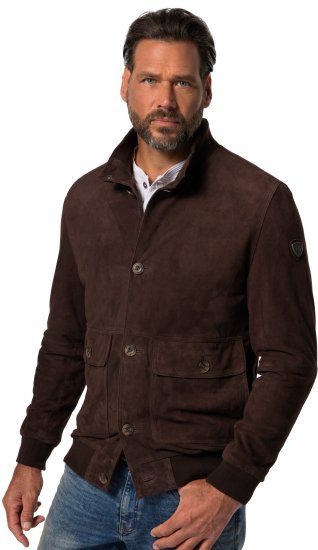 JP1880 Leather Jacket Goat Suede Espresso Brown - Jassen - Grote Maten Herenjassen