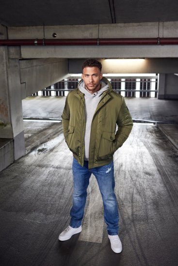 STHUGE Bomber Jacket With Hood Green - Jassen - Grote Maten Herenjassen