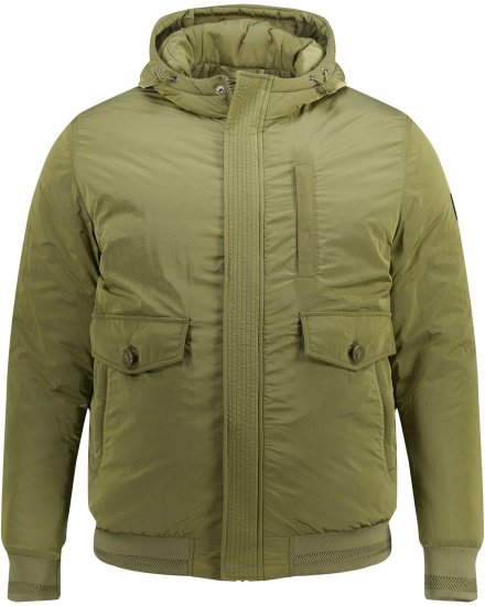STHUGE Bomber Jacket With Hood Green - Jassen - Grote Maten Herenjassen