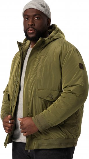 STHUGE Bomber Jacket With Hood Green - Jassen - Grote Maten Herenjassen