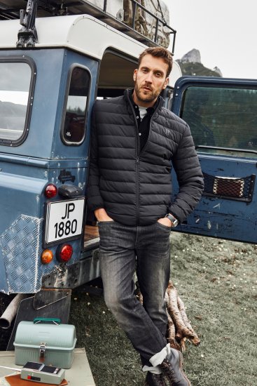 JP1880 Jacket Quilted Stand-up Collar Black - Jassen - Grote Maten Herenjassen