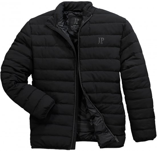 JP1880 Jacket Quilted Stand-up Collar Black - Jassen - Grote Maten Herenjassen