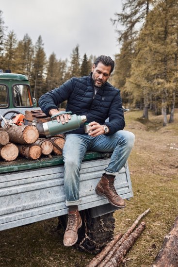 JP1880 Jacket Quilted Stand-up Collar Navy - Jassen - Grote Maten Herenjassen