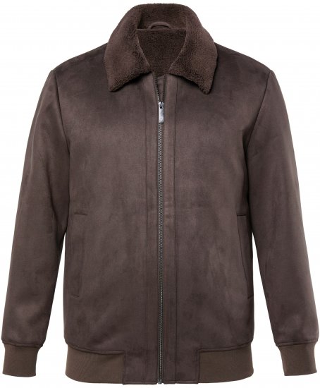 JP1880 Bomber Jacket Faux Leather Dark Brown - Jassen - Grote Maten Herenjassen