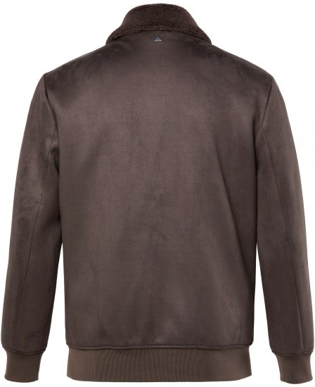 JP1880 Bomber Jacket Faux Leather Dark Brown - Jassen - Grote Maten Herenjassen